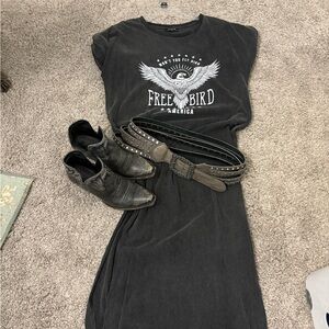 Black Graphic T-Shirt Dress
